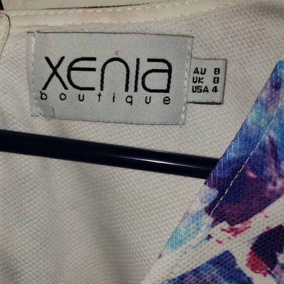 Xenia Boutique US 4 Cap Sleeve Watercolor Mini Dress - Picture 3 of 5